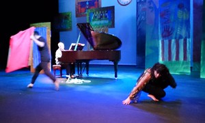 Dancers Jonny Autin and Helen Parlor with pianist Richard Black at the Hafren